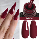 MEET ACROSS 7ml Wine Red Gel Nail Polish Long-Lasting French Style Gel Nail Supplies For Manicure DIY Design Nail Art