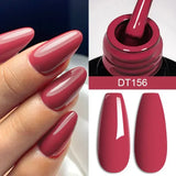 MEET ACROSS 7ml Wine Red Gel Nail Polish Long-Lasting French Style Gel Nail Supplies For Manicure DIY Design Nail Art