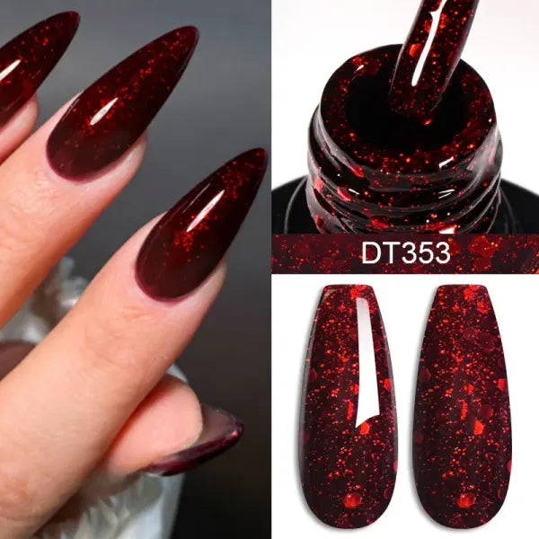 MEET ACROSS 7ml Wine Red Gel Nail Polish Long-Lasting French Style Gel Nail Supplies For Manicure DIY Design Nail Art