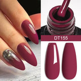 MEET ACROSS 7ml Wine Red Gel Nail Polish Long-Lasting French Style Gel Nail Supplies For Manicure DIY Design Nail Art