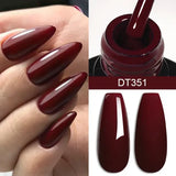 MEET ACROSS 7ml Wine Red Gel Nail Polish Long-Lasting French Style Gel Nail Supplies For Manicure DIY Design Nail Art