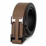 Men Business Belts Durable Leather Dark Office Style - Champagne / 120cm / China Mainland