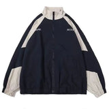 Men Cotton Zipper Jacket for 20-165cm - 7068 Dark Blue / XL