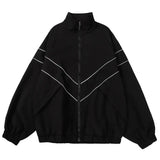 Men Cotton Zipper Jacket for 20-165cm - J168 Black / XL