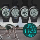 Men Sport LED Digital Watch with Resin Case and Silicone Band