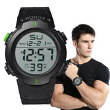 Men Sport LED Digital Watch with Resin Case and Silicone Band