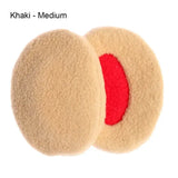 Winter Fleece Ear Warmers – Bandless Earmuffs for Men Women & Kids - Khaki - Medium