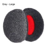 Winter Fleece Ear Warmers – Bandless Earmuffs for Men Women & Kids - Gray - Large