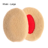 Winter Fleece Ear Warmers – Bandless Earmuffs for Men Women & Kids - Khaki - Large