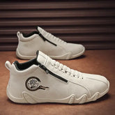 Men’s Casual Side-Zipper Short Boots: Fashion PU Leather Flats for Spring Sports