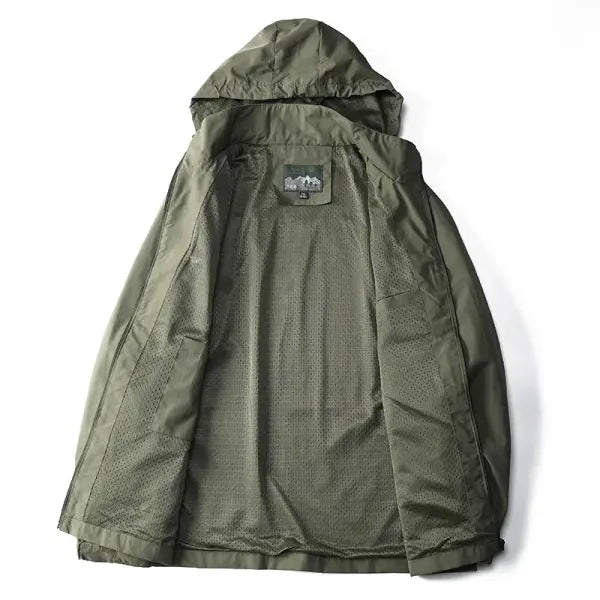 Men’s Casual Spring Autumn Hooded Zipper Jacket Polyester Style - Khaki / XXXL / Pack of 1