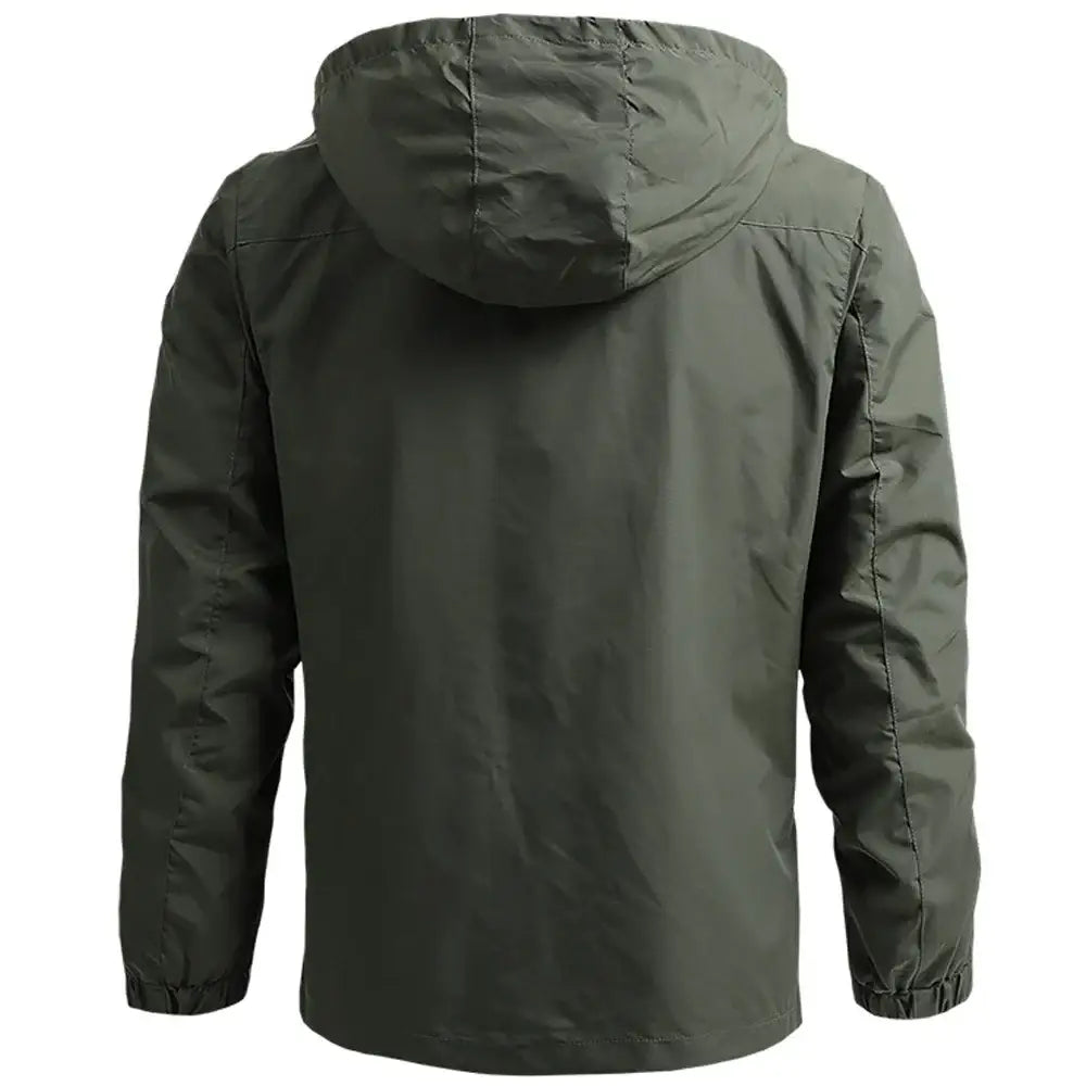 Men’s Casual Spring Autumn Hooded Zipper Jacket Polyester Style