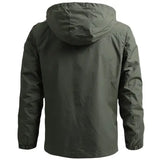 Men’s Casual Spring Autumn Hooded Zipper Jacket Polyester Style - Khaki / XXXL / Pack of 1