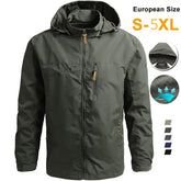 Men’s Casual Spring Autumn Hooded Zipper Jacket Polyester Style