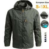 Men’s Casual Spring Autumn Hooded Zipper Jacket Polyester Style
