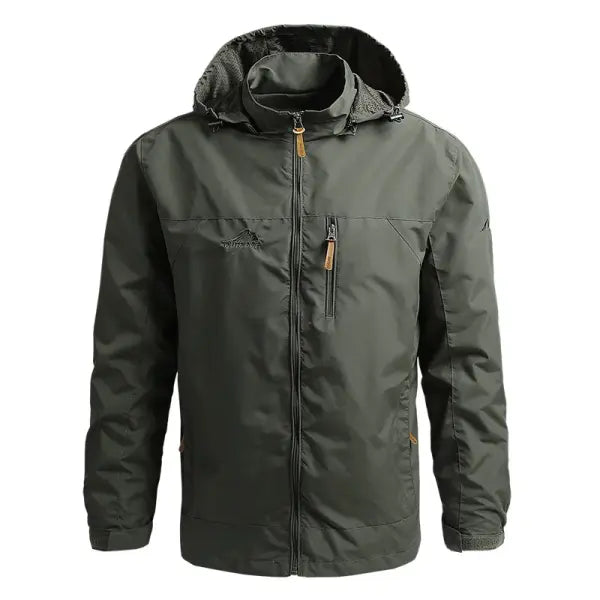 Men’s Casual Spring Autumn Hooded Zipper Jacket Polyester Style - Khaki / XXXL / Pack of 1