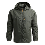 Men’s Casual Spring Autumn Hooded Zipper Jacket Polyester Style - army green / XXL / Pack of 1