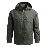 Men’s Casual Spring Autumn Hooded Zipper Jacket Polyester Style - Khaki / XXXL / Pack of 1