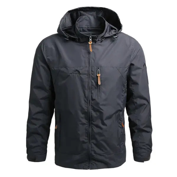 Men’s Casual Spring Autumn Hooded Zipper Jacket Polyester Style - Khaki / XXXL / Pack of 1