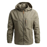 Men’s Casual Spring Autumn Hooded Zipper Jacket Polyester Style - Khaki / M / Pack of 1
