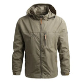 Men’s Casual Spring Autumn Hooded Zipper Jacket Polyester Style - Khaki / XXXL / Pack of 1