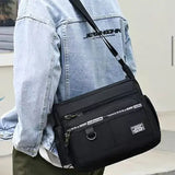 Men’s Lightweight Nylon Cross-body Bag with Multi-layered Pockets