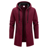 Men’s Hooded Polyester Jacket Regular Length Style Guide - Burgundy / S