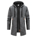 Men’s Hooded Polyester Jacket Regular Length Style Guide - Dark Grey / S