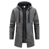 Men’s Hooded Polyester Jacket Regular Length Style Guide - Dark Grey / S