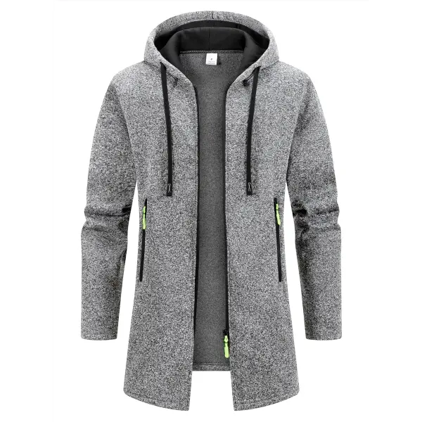 Men’s Hooded Polyester Jacket Regular Length Style Guide - light gray / S