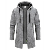 Men’s Hooded Polyester Jacket Regular Length Style Guide - light gray / S