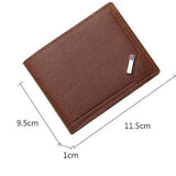 Unisex PU Leather Short Wallet Foldable with Note Compartment