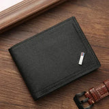 Unisex PU Leather Short Wallet Foldable with Note Compartment