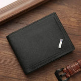 Unisex PU Leather Short Wallet Foldable with Note Compartment