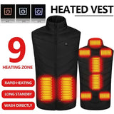Men’s Polyester Thermal Power Stretch Jacket - 9 Areas Black / Asian Size 5XL