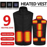 Men’s Polyester Thermal Power Stretch Jacket - 9 Areas Black / Asian Size 5XL