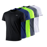 Men’s Quick Dry Short Sleeve Gym Running Moisture Wicking Round Neck T-Shirt Training Exercise Gym Sport Shirt Tops