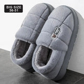 Men’s slippers Winter Solid Color Wrap Heels Plush Slippers Non-slip Warm Women Men Home Casual Cotton Shoes Big Size
