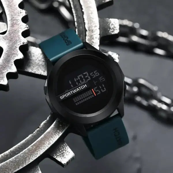 Men Sport Digital Watch LED Display Silicone Band Waterproof