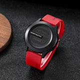 Men Sport Digital Watch LED Display Silicone Band Waterproof - Red