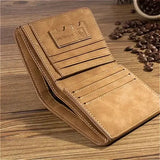 Leather billfold men cowhide wallet for luxury business style