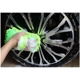 Microfiber Car Washer Sponge Cleaning Car Care Detailing Brushes Washing Towel Auto Gloves Styling Accessories - green