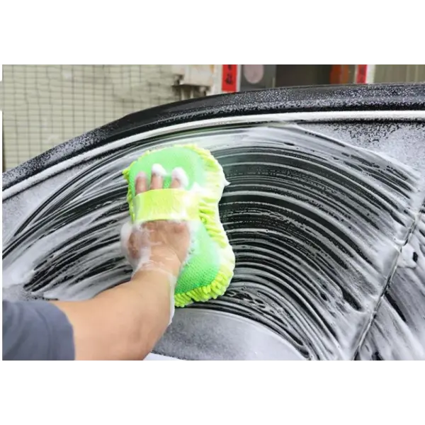 Microfiber Car Washer Sponge Cleaning Car Care Detailing Brushes Washing Towel Auto Gloves Styling Accessories - green