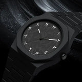 Arabic Numeral Quartz Watch with Stainless Steel Case and Rubber Band