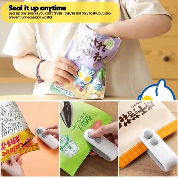 Rechargeable Mini Bag Sealer and Portable Heat Sealer for Food Bags