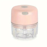 Mini Electric Chopper USB Rechargeable Garlic and Vegetable Chopper - Pink 100ML