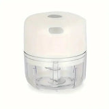 Mini Electric Chopper USB Rechargeable Garlic and Vegetable Chopper - White 100ML