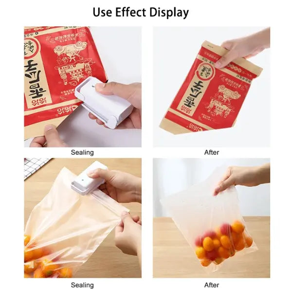 Bag Seal Machine Hand Held Thermal Plastic Food Freshness Sealer - white