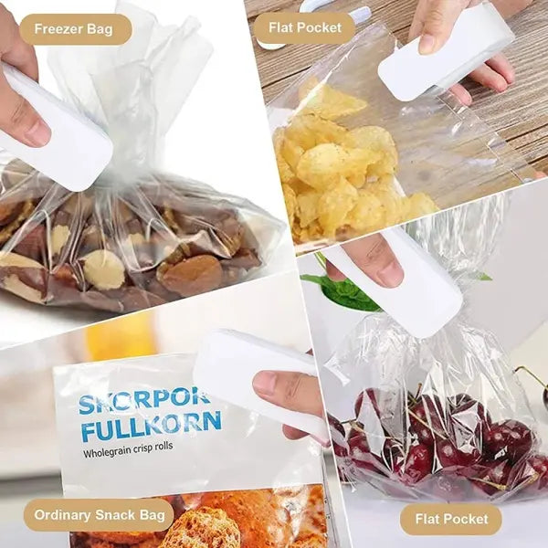 Bag Seal Machine Hand Held Thermal Plastic Food Freshness Sealer - white
