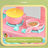Mini Kitchen Counter DIY Simulated Cooking Play Set for Kids - Pink